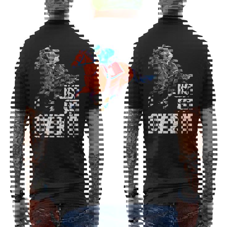 Just Get Over It 馬ショー ジャンピング乗馬 メンズTシャツ バックプリント
