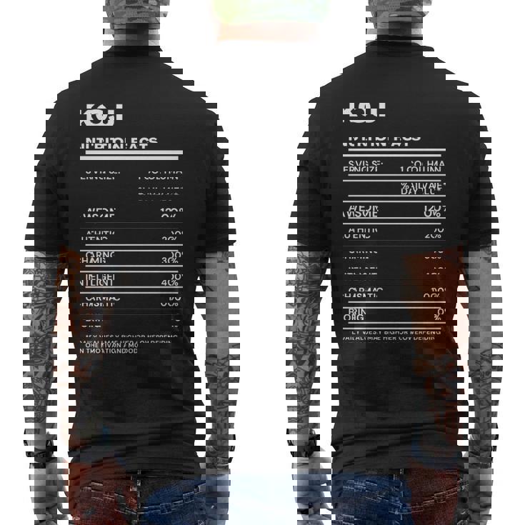 Koji 栄養成分表示 メンズTシャツ バックプリント