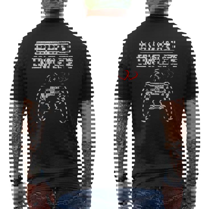 Level 1 完全 1St Wedding Anniversary First Year Him Her メンズTシャツ バックプリント