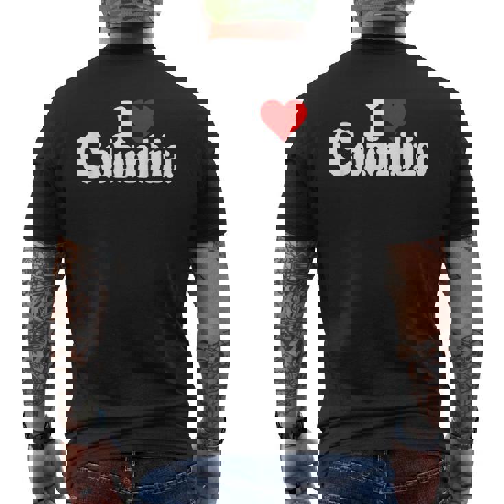 I Love Heart コロンビア 南アメリカ ボゴタ コロンビア文化 メンズTシャツ バックプリント