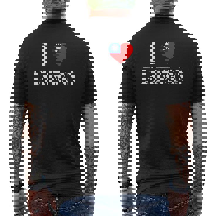 I Love Heart 台湾国旗 台湾 台湾 プライド Roc 台北 メンズTシャツ バックプリント