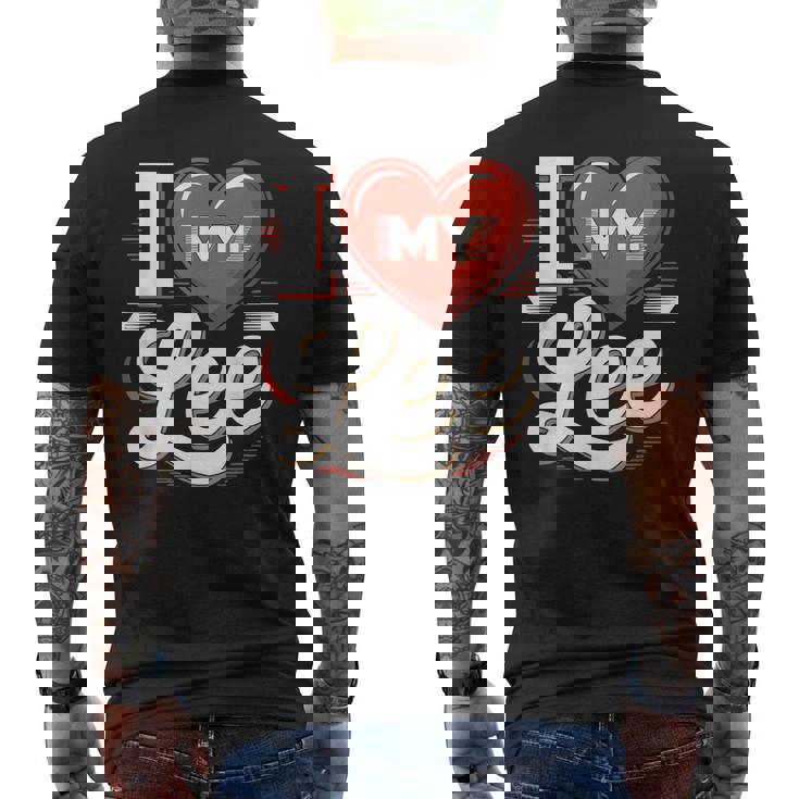I Love My Lee 名前 Lee メンズTシャツ バックプリント