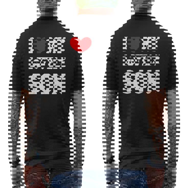 I Love My Lovelyon 愛しい息子を愛しています メンズTシャツ バックプリント