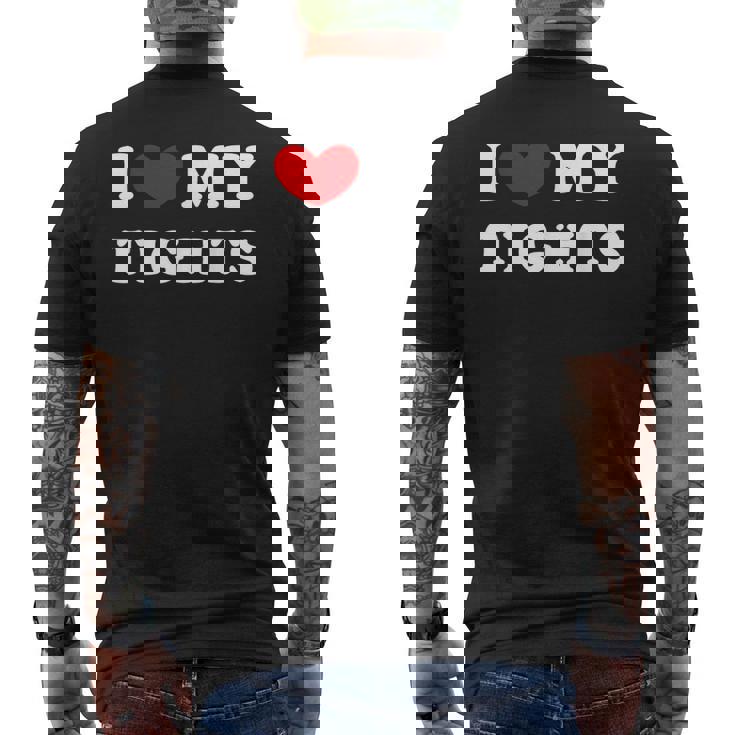 I Love My Tights タイツが大好き メンズTシャツ バックプリント