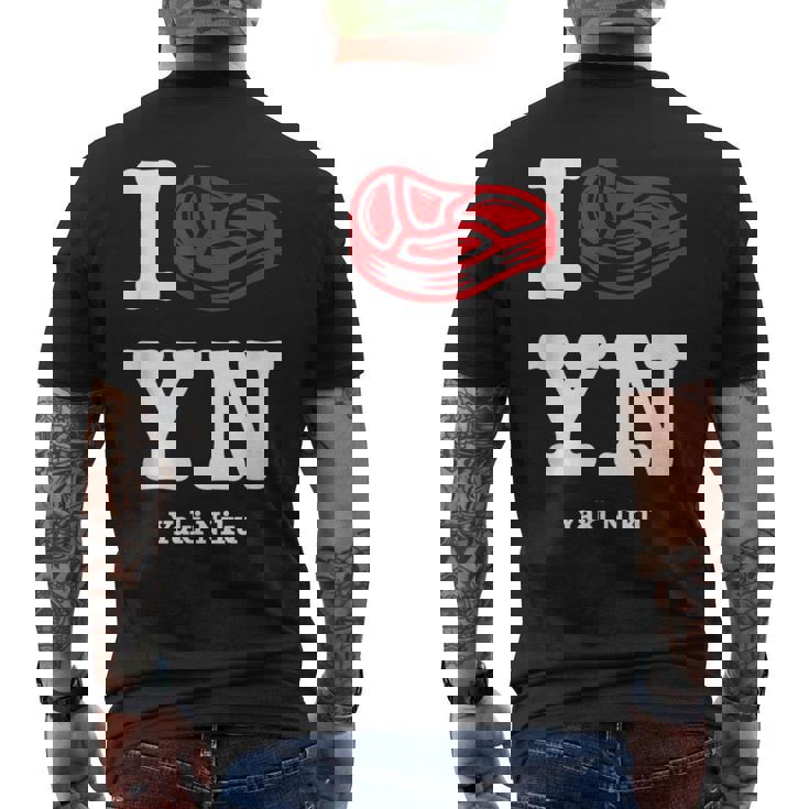 I Love Yakiniku Bbq 日本バーベキュー グルメ ユーモア ガールズ 大 メンズTシャツ バックプリント