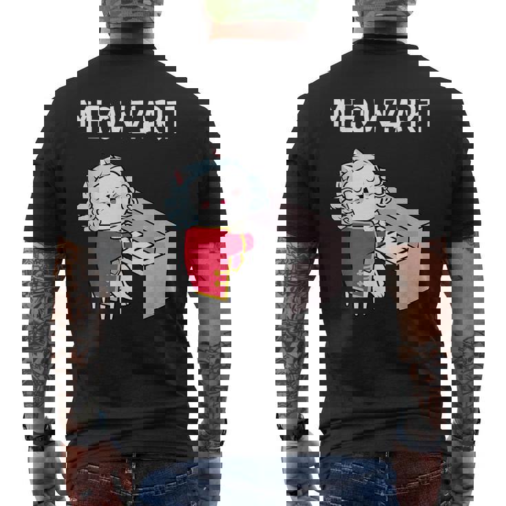 Meowzart Pianista Pianista Amante De La Música Clásica Camiseta Hombre Estampado Espalda