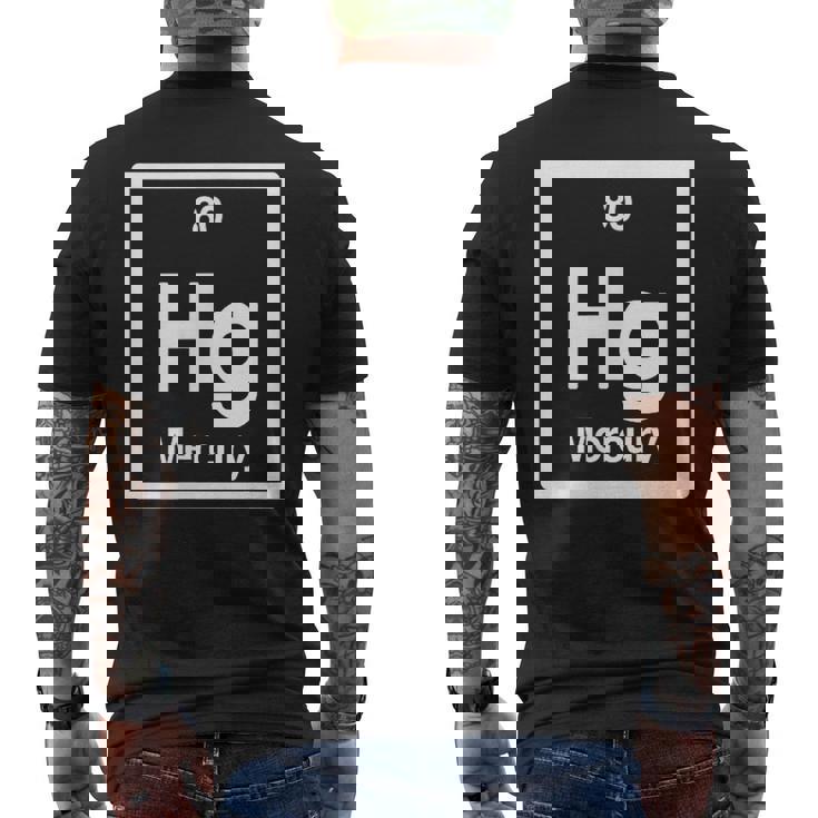 Mercury Hg 元素周期表 サイエンスギフト メンズTシャツ バックプリント