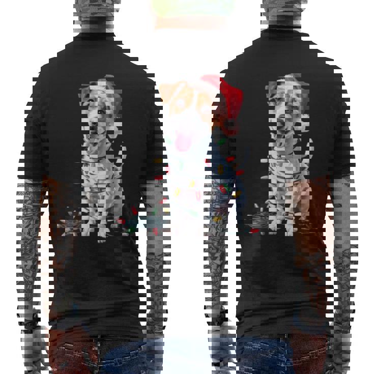 Mignon Chien Jack Russell Lumières De Noël Noël Amoureux Des Manche Longue T-shirt imprimé au dos