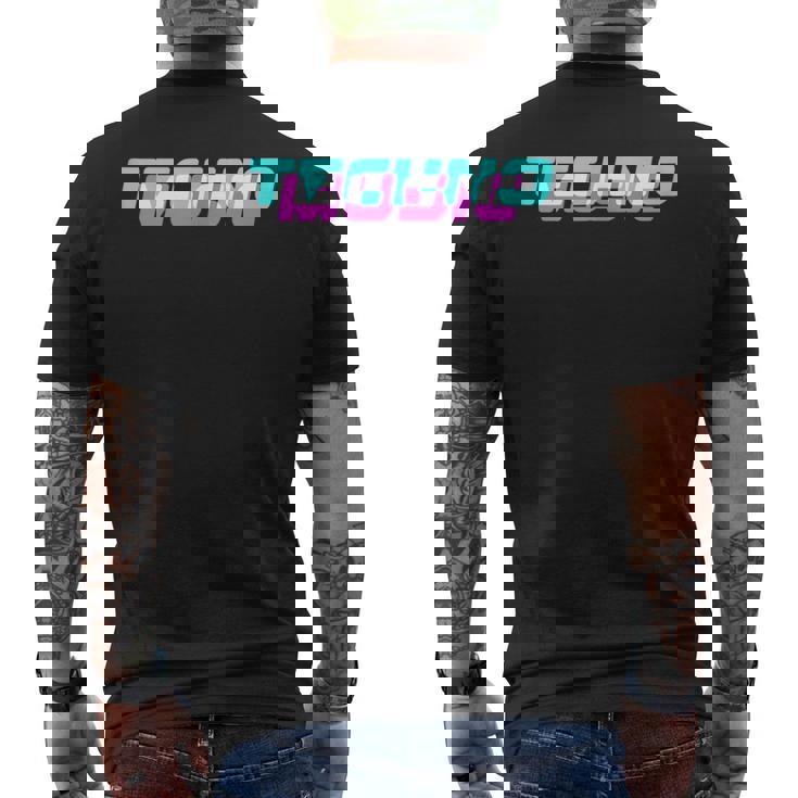 Música Techno In Mangas Camiseta Hombre Estampado Espalda