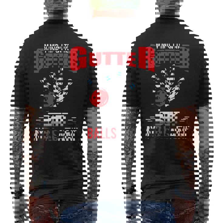 My Mind's In Gutter But Balls Arnot Cool ボーリング 長袖tシャツ メンズTシャツ バックプリント
