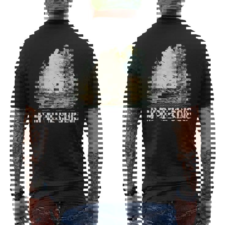 My Pole Is Long Fishing ハンティング フィッシャーマン ハンター 父の日 メンズTシャツ バックプリント