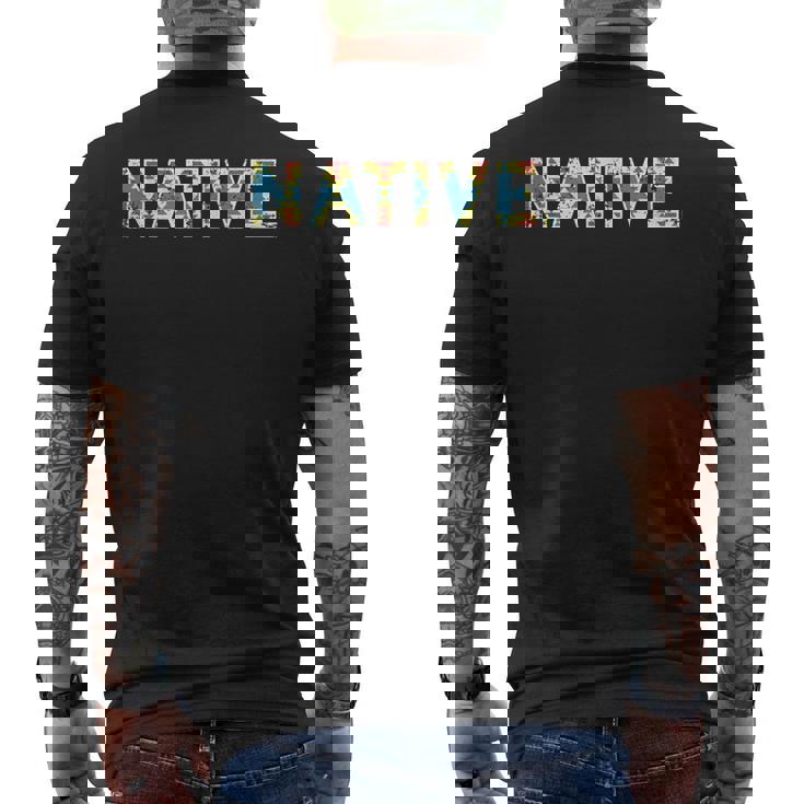 Native America ネイティブアメリカン 先住民 アンティーク調 メンズTシャツ バックプリント