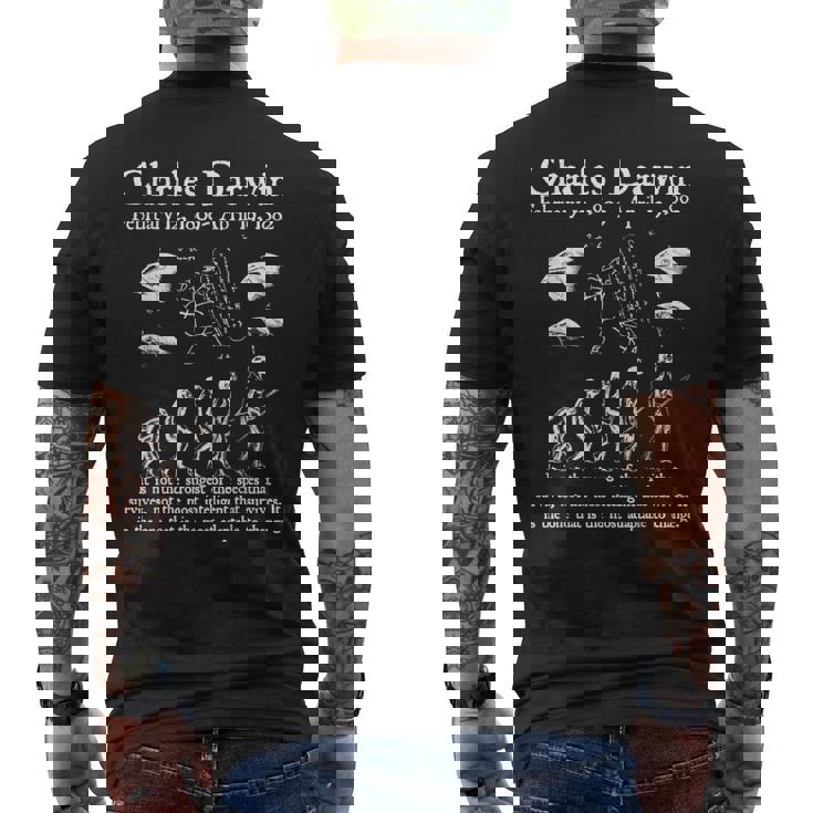 Nerdyintage ダーウィン進化生物学科学教師 メンズTシャツ バックプリント