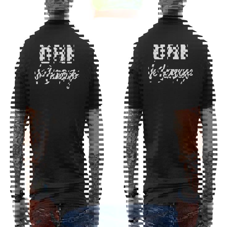 No Pain No Champagne メンズTシャツ バックプリント