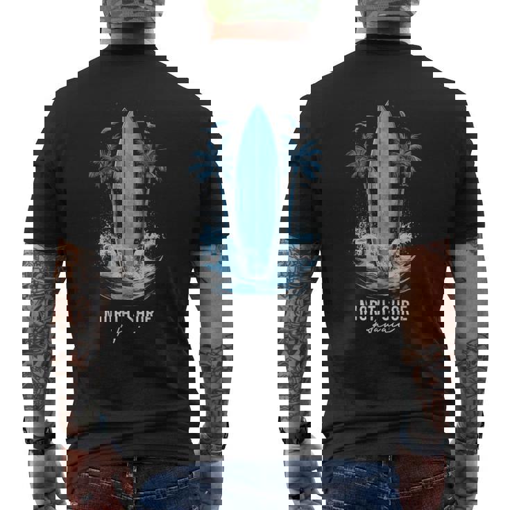 North Shore Oahu Hawaii Vintage Surf Beach Surfer Souvenir Men's Back Print T-Shirt