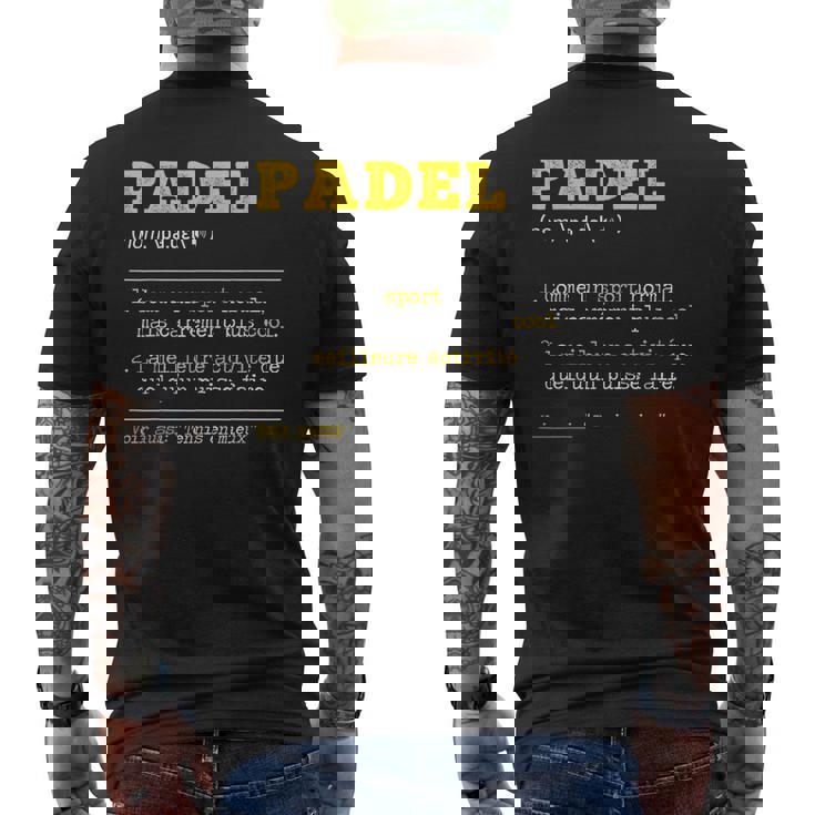 Padel Définition Cadeau Padel Homme Humour Joueur T-shirt imprimé au dos