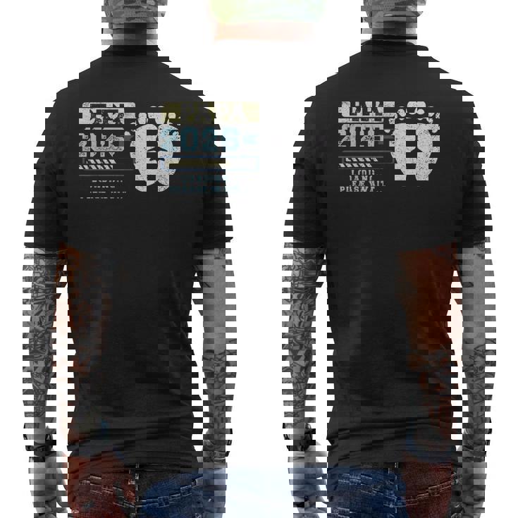 Papà 2026 Caricamento Annuncio Di Un Bambino Padre In T-shirt da uomo con stampa posteriore