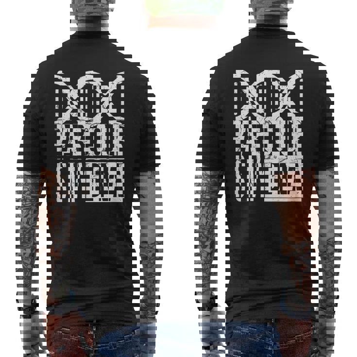 Parcour Is My DNA Parcour Sports Street Sports Running Men's Back Print T-Shirt