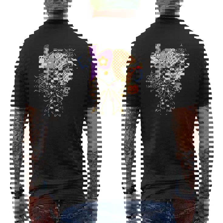 PE Teacher Coach Coquette Ghost Halloween Physical Education Men's Back Print T-Shirt