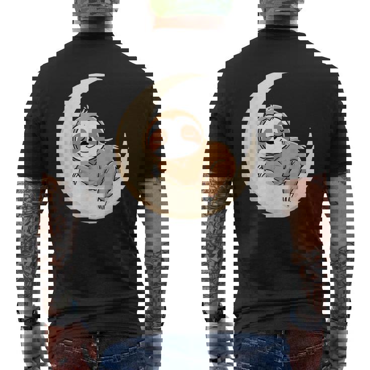 Perezoso Dormido En La Luna – Ilustración Camiseta Hombre Estampado Espalda