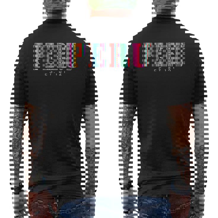 Peru Est 1821 ペルー風 ルーツ プライド ビンテージ ペルー風 メンズTシャツ バックプリント