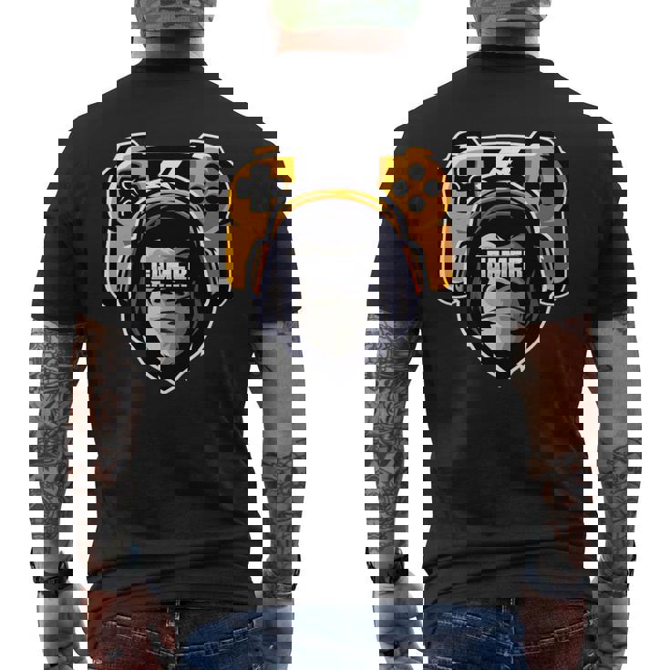 Playtation ゲーマーギフト モンキー ゲームプレーヤー ビデオゲーム 長袖tシャツ メンズTシャツ バックプリント