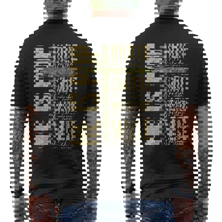 He Is Pop Camo Religious Father's Day Christian Dad Bible Men's Back Print T-Shirt