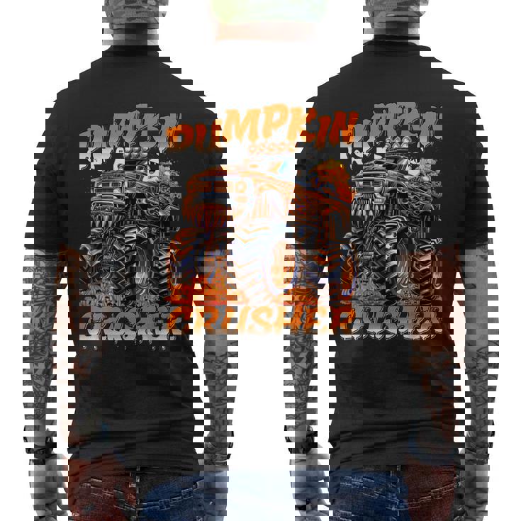 Pumpkin Crusher Monster Truck Ghosts Halloween For Boys Men's T-shirt Back Print