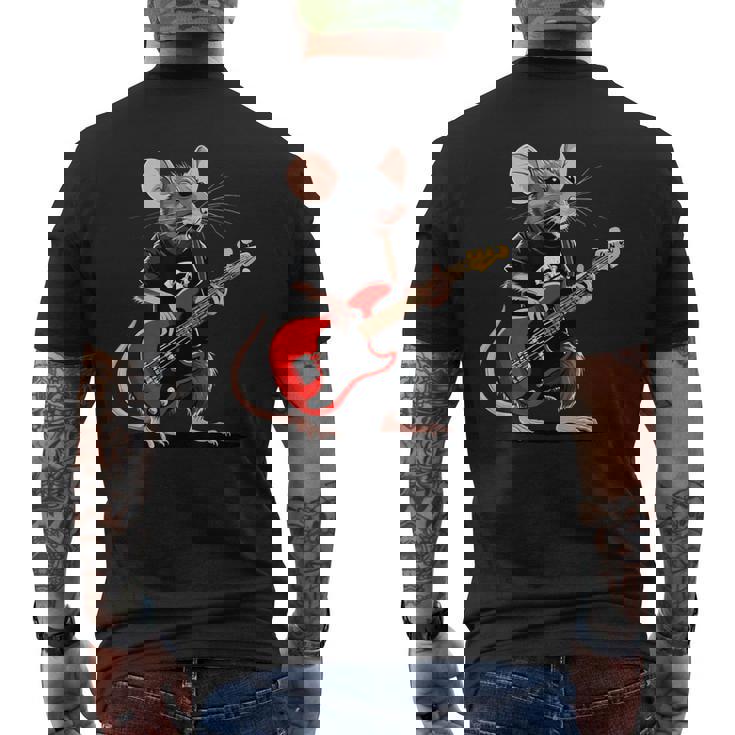 Rata Tocando Guitarra Eléctrica Guitarrista Rata Camiseta Hombre Estampado Espalda
