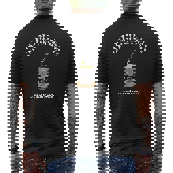 Red e Adulte Fête Fondue Manches Courtes Noir Taille Hiver Occasion Casual Imprimée Lettre Unique 'Je Peux Pas J'aioirée Fondue' Double Manche Non Étirable T-shirt imprimé au dos