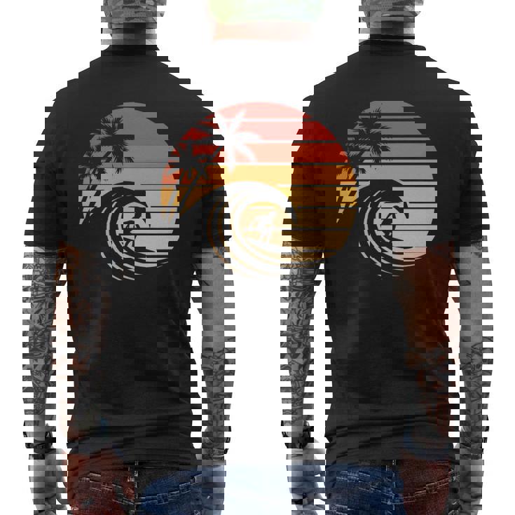Retro Deurf Al Atardecer Intage Paraurfista De Playa Manga Larga Camiseta Hombre Estampado Espalda