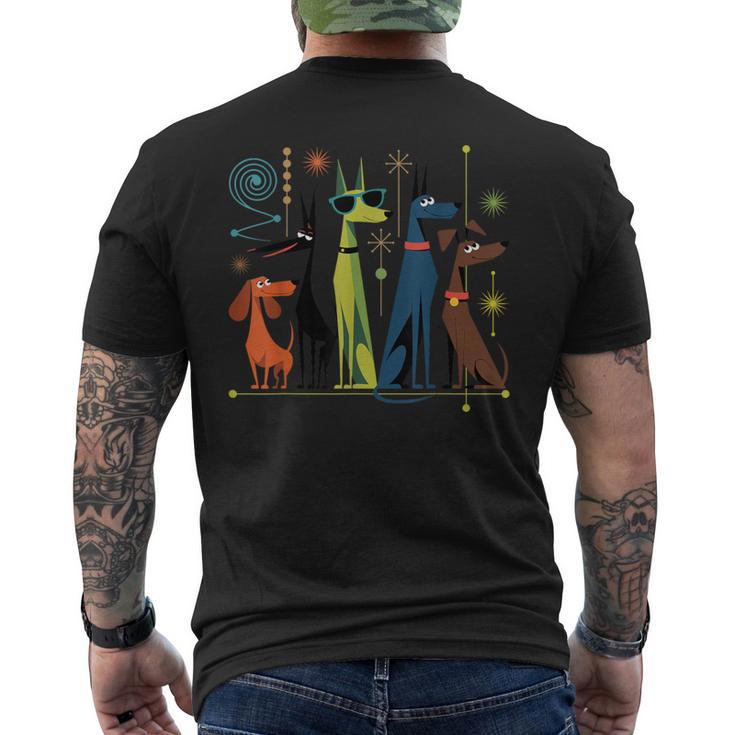 Retro Mid-Century Modern Dogs 50S 60S Style Men's T-shirt Back