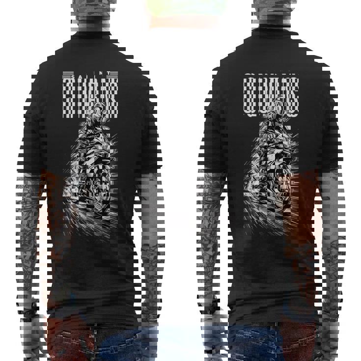 San Columbano Patrón De Los Motociclistas Motocicletas Camiseta Hombre Estampado Espalda