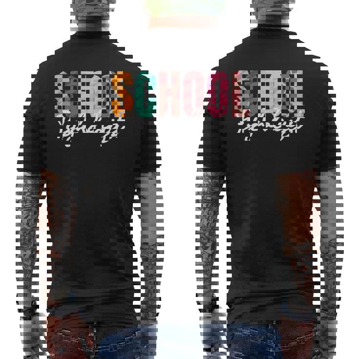 School Psychologist Rainbow Psychology Teacher Men's Back Print T-Shirt