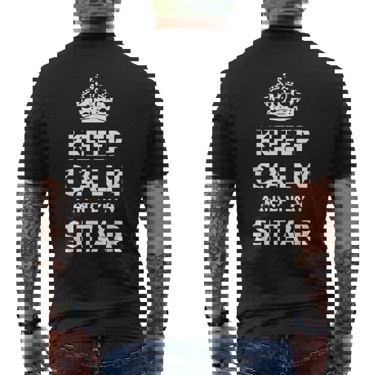 Sitar Players Saying 'Keep Calm And Play Sitar' Men's Back Print T-Shirt