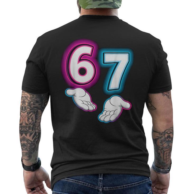 Sj 67 Rapper Six Seven 67 Meme 6 7 Glowing Hands Men's T-shirt Back Print - Monsterry