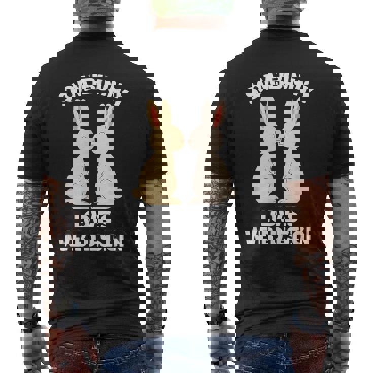 Somebunny Loves Web Cute Easter Bunny Web Er Men's Back Print T-Shirt Somebunny Loves Web Cute Easter Bunny Web Er Men's Back Print T-Shirt