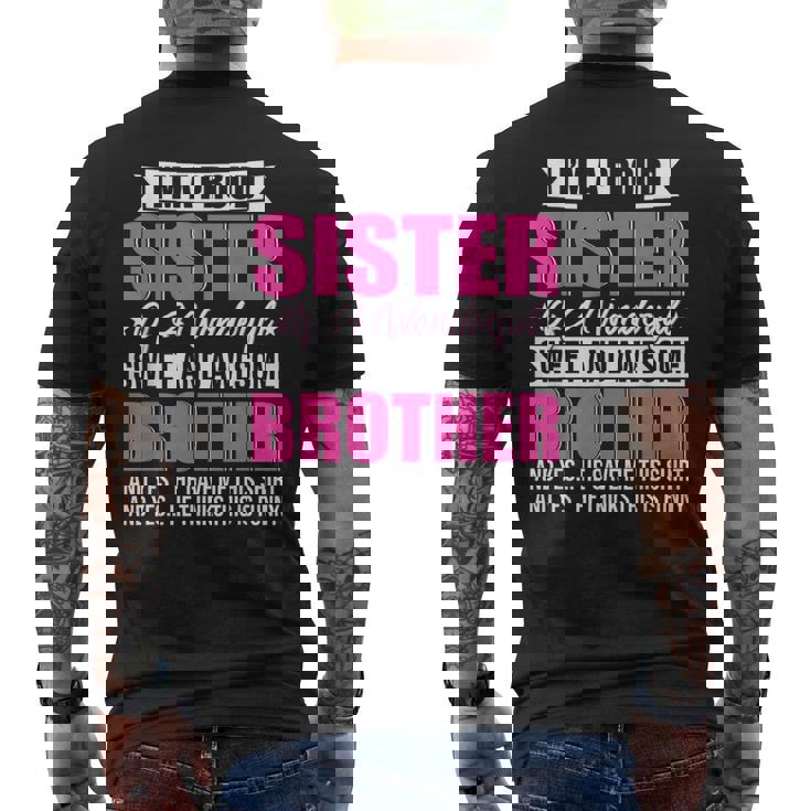 Soy Una Hermana Orgullosa De Un Hermano Maravilloso Dulce E Impresionante Camiseta Hombre Estampado Espalda