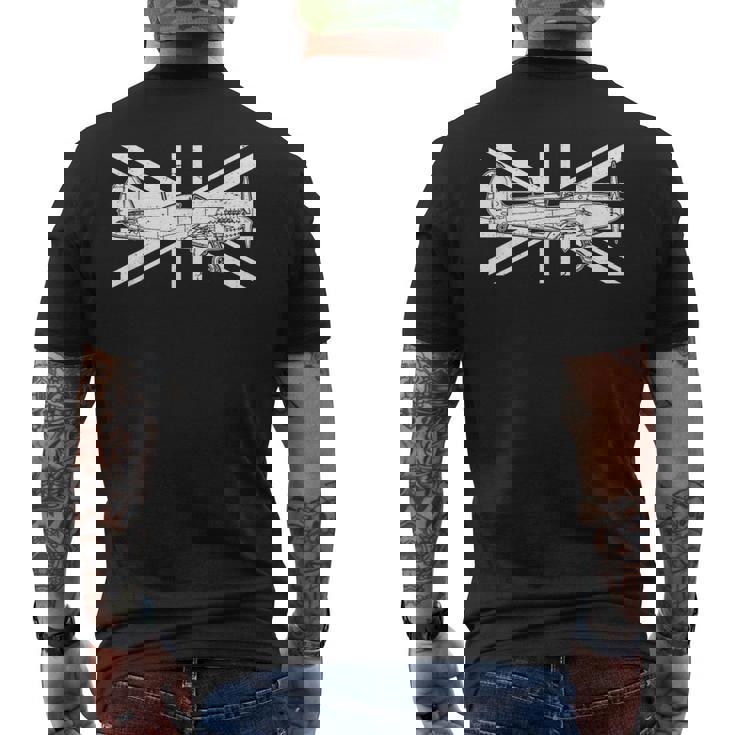 Spitfire Uk Raf Ww2 航空機 飛行機 スーパーマリン メンズTシャツ バックプリント