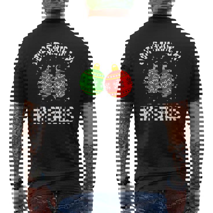 Stoptaring At My Balls Humour Humoristique Pour Adulte T-shirt imprimé au dos