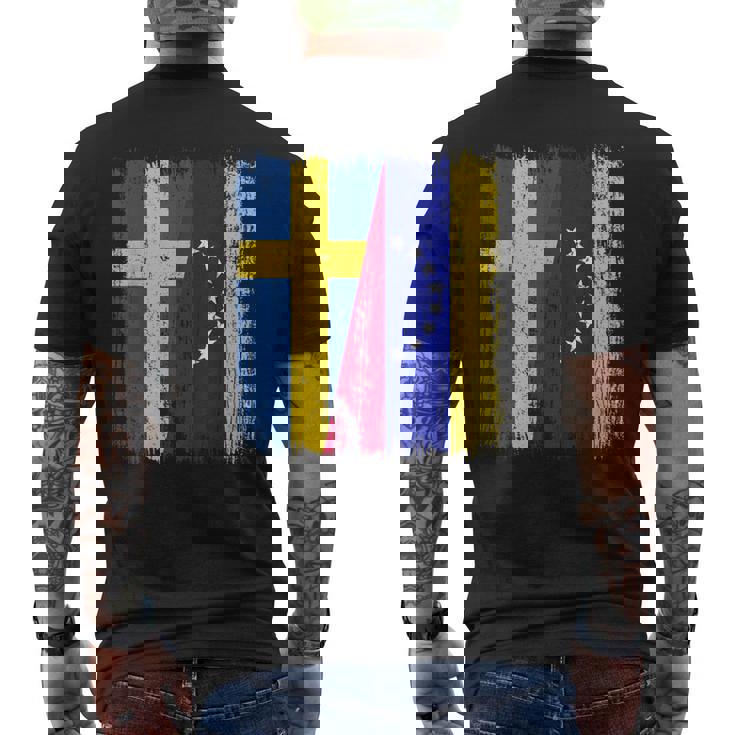 Sueciaenezuela Media Banderauecaenezolana Jersey Camiseta Hombre Estampado Espalda