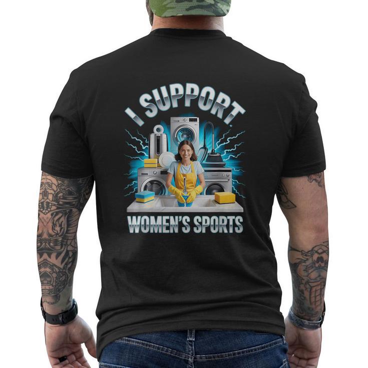 I Support Women's Sports Unwearable Aduld Humor Bootleg Men's T-shirt Back Print