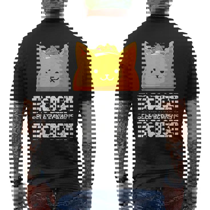 Tacocatpelled Backwards Is Tacocat ファニータコスキャットギフト メンズTシャツ バックプリント
