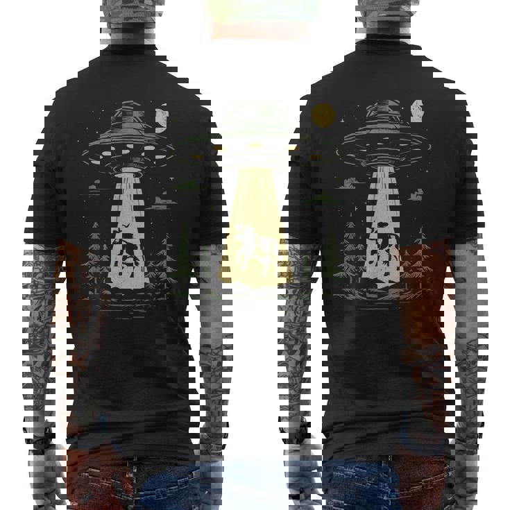 Ufo 牛誘拐デザイン メンズTシャツ バックプリント