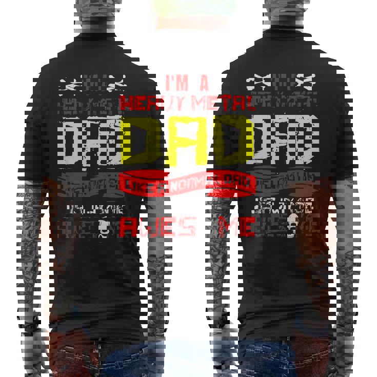 Uomo Heavy Metal Papà Amanti Della Musica Rock Regali Per La Festa Del Papà T-shirt da uomo con stampa posteriore