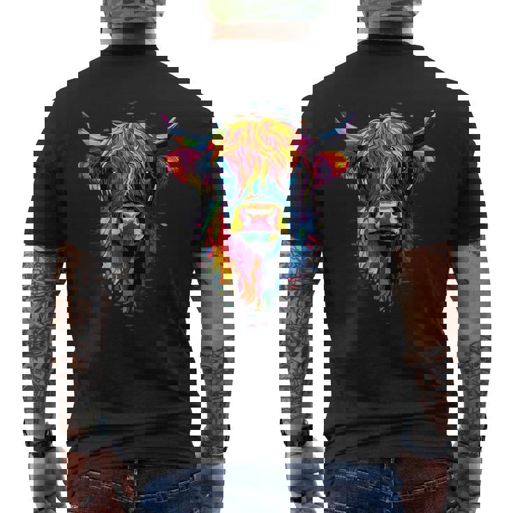 Vaca De Las Tierras Altas Highland Cow Ganaderoacas Camiseta Hombre Estampado Espalda