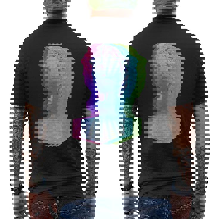 Vaporwave シュールグリッチアートシャツ メンズTシャツ バックプリント