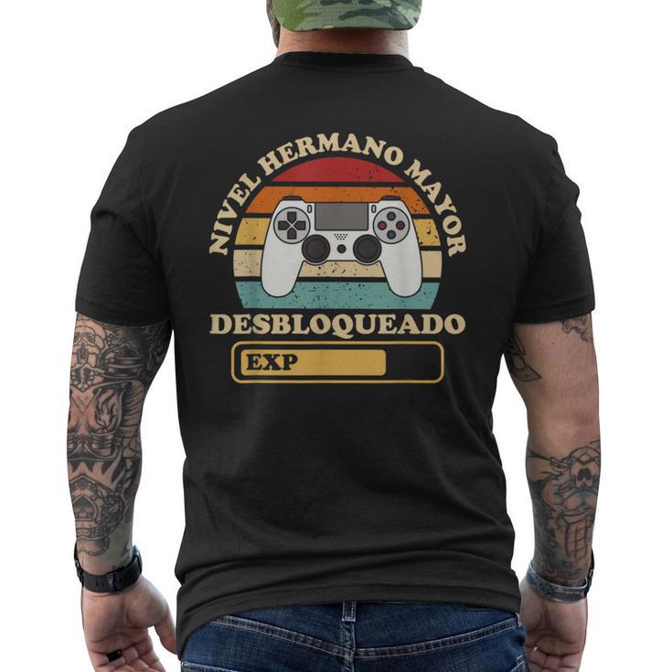 Videojuego Gaming Nivel Hermano Mayor Desbloqueado Gamer Camiseta Hombre Estampado Espalda