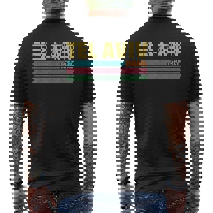 Vintage 1980Style Tel Aviv Israel Camiseta Hombre Estampado Espalda