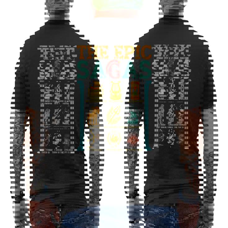 Vintage Laaga Épica Ítaca Odiseo Musicalabiduría Trueno Camiseta Hombre Estampado Espalda